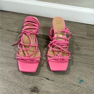 A New Day Pink Square-Toe Sandals